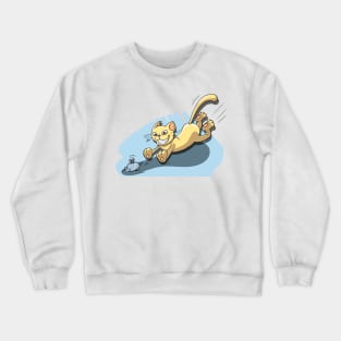 CAT FOLLOWING A MOUSE Funny Kitty Crewneck Sweatshirt